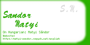 sandor matyi business card