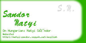 sandor matyi business card